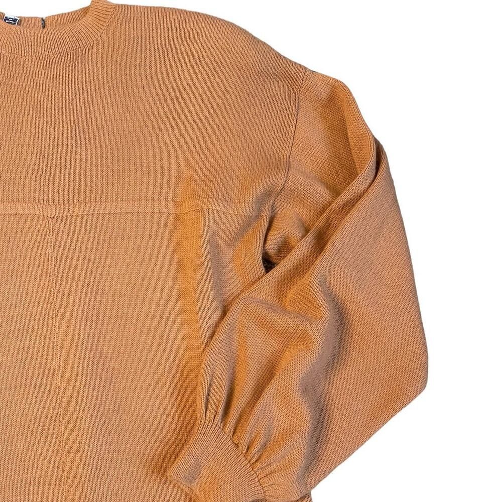 Vintage St. John by Marie Gray Camel Knit Mock Neck Sweater Dress Size 8 - Picture 7 of 9